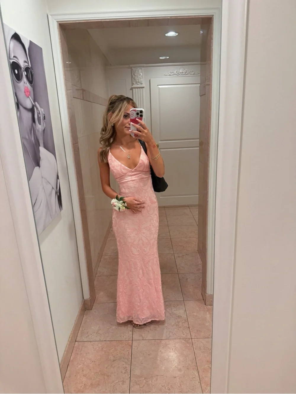 Windsor Blush Pink Lace Prom Dress - Picture 1 of 1